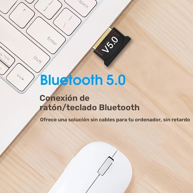 Adaptador inalámbrico USB 5.0 para computadoras de escritorio y portátiles, transmisor de audio para auriculares inalámbricos, adaptador USB inalámbrico sin necesidad de controlador para 5.0/5.1/5.3, receptor y transmisor de audio inalámbrico 5.0 para Wi
