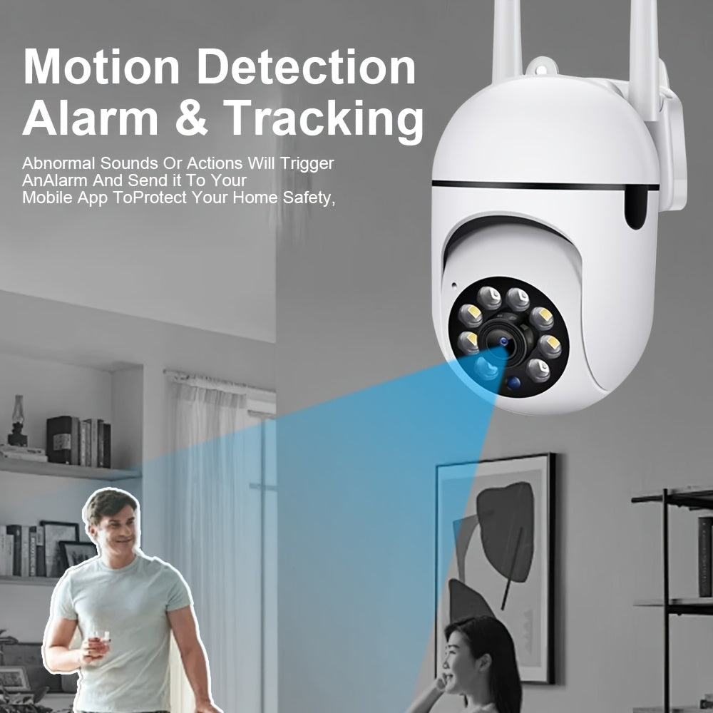 Cámara de seguridad inalámbrica con visión nocturna de 360° y 1080P, WiFi, detección inteligente de movimiento, alimentación por USB, para uso en interiores y exteriores, monitoreo remoto por app, ideal para seguridad de adultos mayores y mascotas, panta