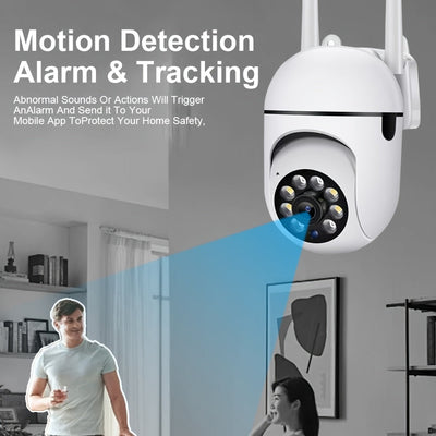 Cámara de seguridad inalámbrica con visión nocturna de 360° y 1080P, WiFi, detección inteligente de movimiento, alimentación por USB, para uso en interiores y exteriores, monitoreo remoto por app, ideal para seguridad de adultos mayores y mascotas, panta