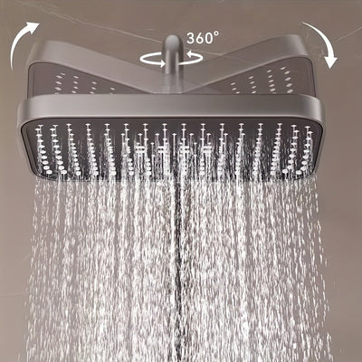 Rociador de Lluvia Cuadrado Montado en el Techo de 30.48 cm - Cabezal de Ducha Superior con Rotación 360°, Ahorro de Agua y Gran Flujo, Plástico Duradero para Mejora del Baño, Accesorio Moderno
