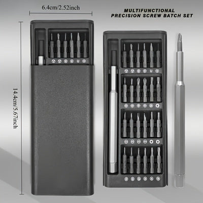 Juego de destornilladores de precisión 25 en 1, acero inoxidable, multifuncional, plástico resistente, sin carga, para desarmar y reparar teléfonos móviles y tabletas