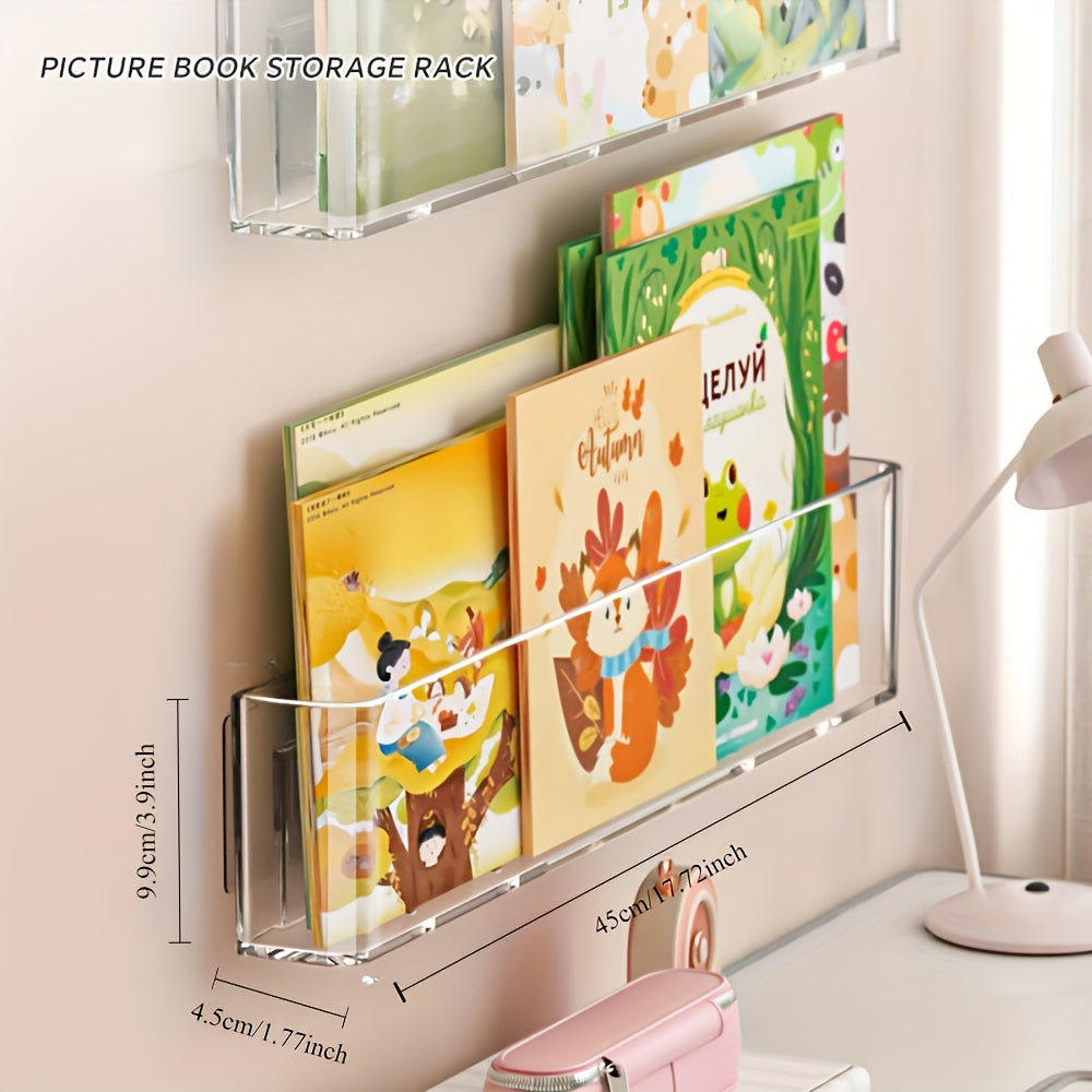 1 unidad Estantería de pared de acrílico transparente contemporáneo - Almacenamiento y exhibición versátil para revistas, materiales de lectura, decoración del hogar - Se adapta a múltiples tipos de habitaciones