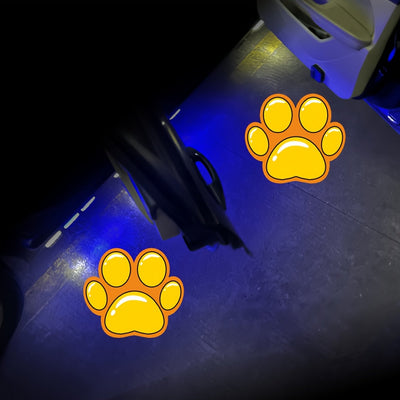2 piezas de luces LED para puertas de coche - alimentadas por batería, luces de cortesía de proyección giratorias de 360° con haz ajustable, 350-500 lúmenes, diseño negro elegante para decoración exterior de vehículos, luces LED para interior, sin baterí