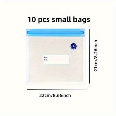 Kit de Sellador al Vacío Multifuncional Portátil Jkuoo - Bolsas para Almacenamiento de Alimentos Reutilizables, Bolsas con Cierre al Vacío, Válvulas de Aire Reemplazables y Preservación Fácil de los Alimentos - Ideal para el Hogar y Empaque Secundario