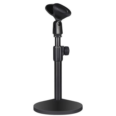 [Micrófono Soporte Ajustable de Hierro] Soporte de Micrófono de Hierro Ajustable de Alta Resistencia 1ud - Portátil para Transmisión, Conferencia, Transmisión en Vivo, Reunión - Negro
