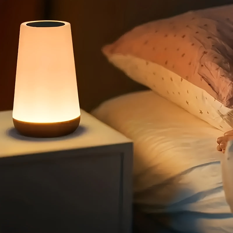 Una luz nocturna simple y nueva/13 colores RGB, lámpara táctil, lámpara de mesa con control remoto inteligente, lámpara portátil recargable y ajustable, luz LED, adecuada para dormitorio/ninera/sala de estar/campamento al aire libre/estudio, iluminación