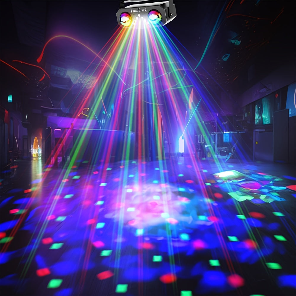 2 en 1, Pelota de disco y proyector LED, plástico ABS negro, 7 proyector de fiesta LED con sensor infrarrojo, alimentación USB, no necesita batería, ideal para uso en interiores, iluminación de fiestas | Iluminación vibrante | Plástico duradero