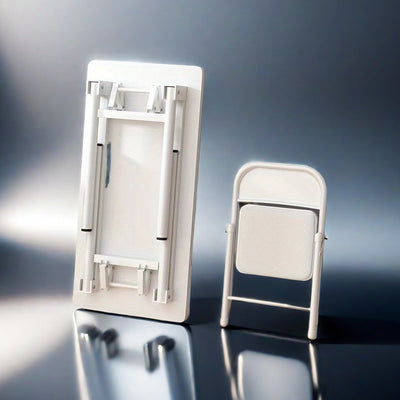 Escritorio Plegable Compacto con Silla, Estructura Simple y Fácil Montaje – Diseño Moderno para Hogar u Oficina. Ideal en Todas las Estaciones, Compacto al Doblar