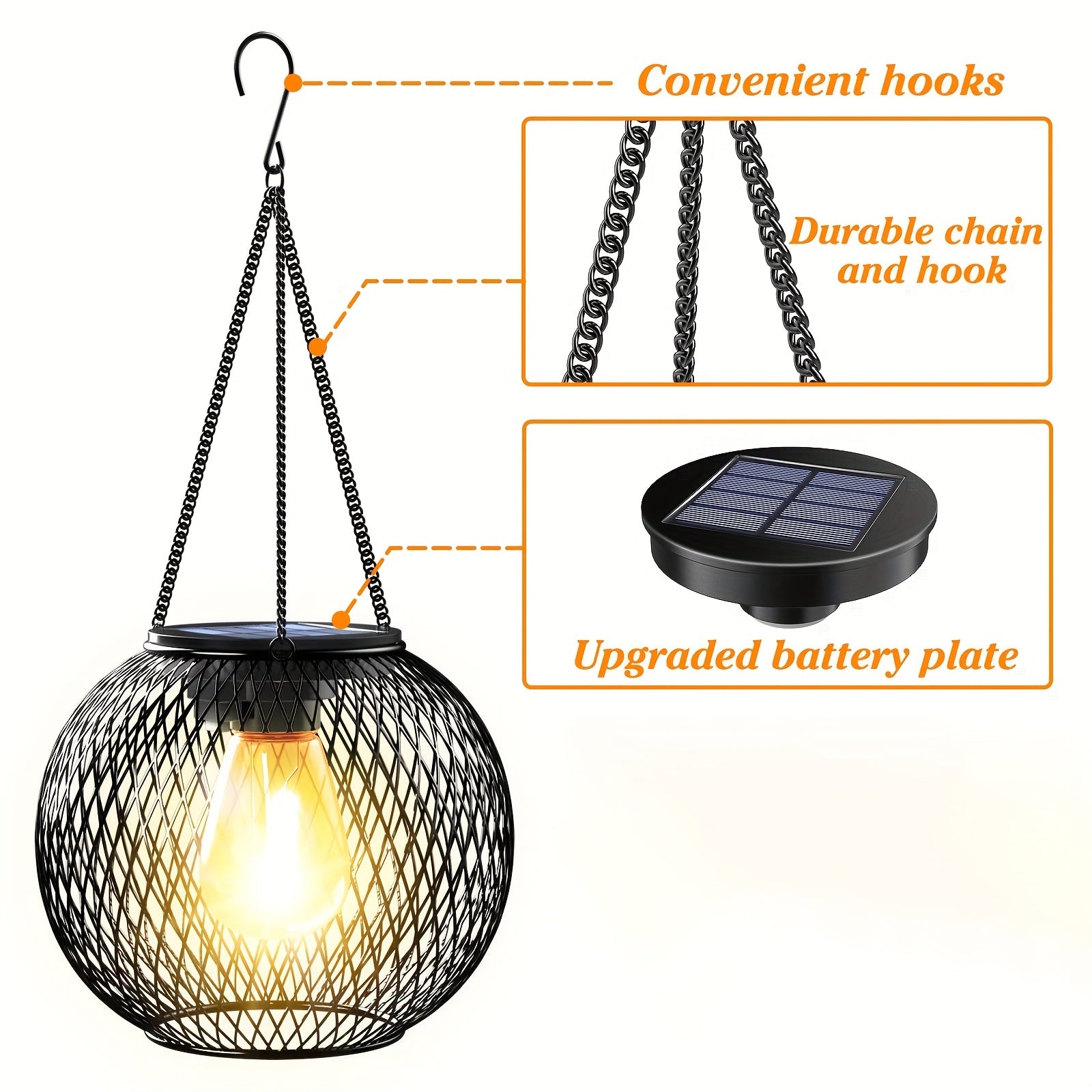 2 luces solares colgantes para exteriores, luces solares mejoradas, iluminación decorativa para jardín, energía solar, ideales para terrazas, céspedes y patios traseros