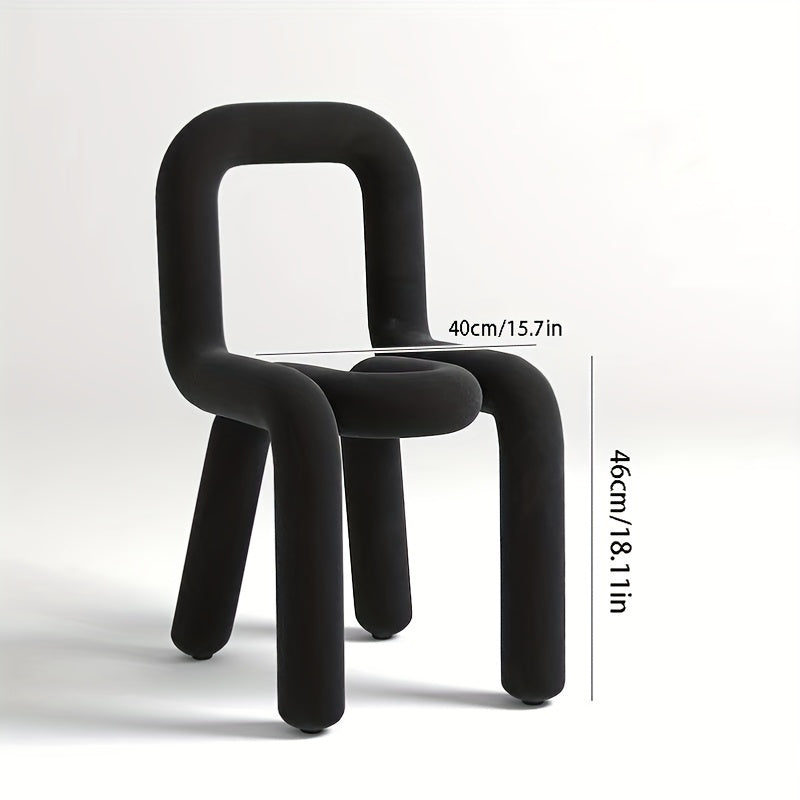 1 pieza Silla de Acero Moderna y Colorida con Respaldo - Diseño Elegante Apilable para Hogar, Oficina o Decoración de Tienda - Verde Brillante, Amarillo, Azul, Naranja - Forma Contemporánea Elegante - Ideal para Dormitorio, Sala de Estar u Espacio de Tra