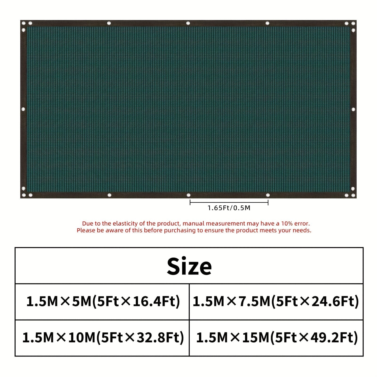 1 pieza, Pantalla de Privacidad para Jardín, Cubierta de Sombra Resistente para Vallas, Adecuada para Paredes, Patio y Jardín, Incluye Cintas Adhesivas (152.4 cm × 15.24 metros, Verde Oscuro)
