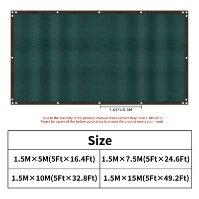 1 pieza, Pantalla de Privacidad para Jardín, Cubierta de Sombra Resistente para Vallas, Adecuada para Paredes, Patio y Jardín, Incluye Cintas Adhesivas (152.4 cm × 15.24 metros, Verde Oscuro)