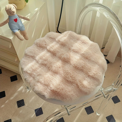 Alfombra Pequeña de Peluche Francesa, Suave y Cómoda para Invierno con Decoración Navideña Adecuada para Tapetes de Silla y Más