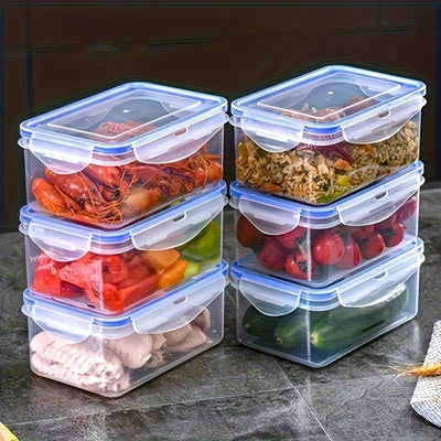 Juego de 8 Piezas con Tapa, Contenedores Transparentes para Almacenamiento de Alimentos Multitamaño para Refrigerador - Caja Rectangular Reforzada Segura para Microondas y Congelador Organizador de Verduras y Frutas