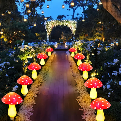 8 o 12 piezas de luces solares para jardín en forma de hongo - Luces LED solares para caminos con encendido/apagado automático, decoración de jardín en plástico resistente para patio, jardín o pasillos - Diseño divertido de hongos resistente a la intempe