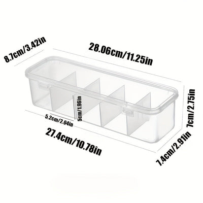 Caja de gestión de cables de gran capacidad con 5 compartimentos y tapa - Solución de almacenamiento de escritorio que ahorra espacio para uso en la oficina y en casa, plástico duradero, perfecta para organizar cables y cargadores, gestión de cables en c