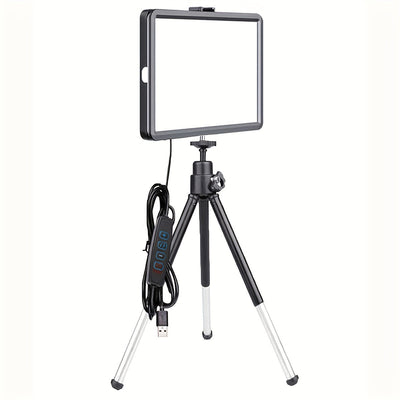 1 Paquete De Luz De Relleno De 6 Pulgadas Con Soporte De Trípode Telescópico De Dos Secciones, Lámpara De Relleno De Panel De Video LED Para Foto De Cámara, Iluminación Para Transmisión En Vivo, Estudio Fotográfico, Maquillaje, Reunión, Selfie, Fotografí