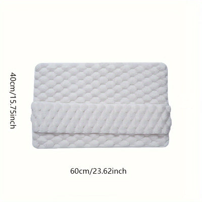 Alfombra de Baño de Espuma Viscoelástica Suave con Base Antideslizante, Superficie Texturizada y Atrapa Agua para el Hogar - Blanca, Forma Rectangular, Material de Alta Elasticidad, Suelos Fáciles de Limpiar, Alfombra de Baño