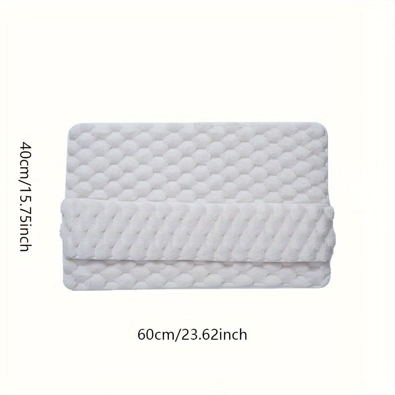 Alfombra de Baño de Espuma Viscoelástica Suave con Base Antideslizante, Superficie Texturizada y Atrapa Agua para el Hogar - Blanca, Forma Rectangular, Material de Alta Elasticidad, Suelos Fáciles de Limpiar, Alfombra de Baño