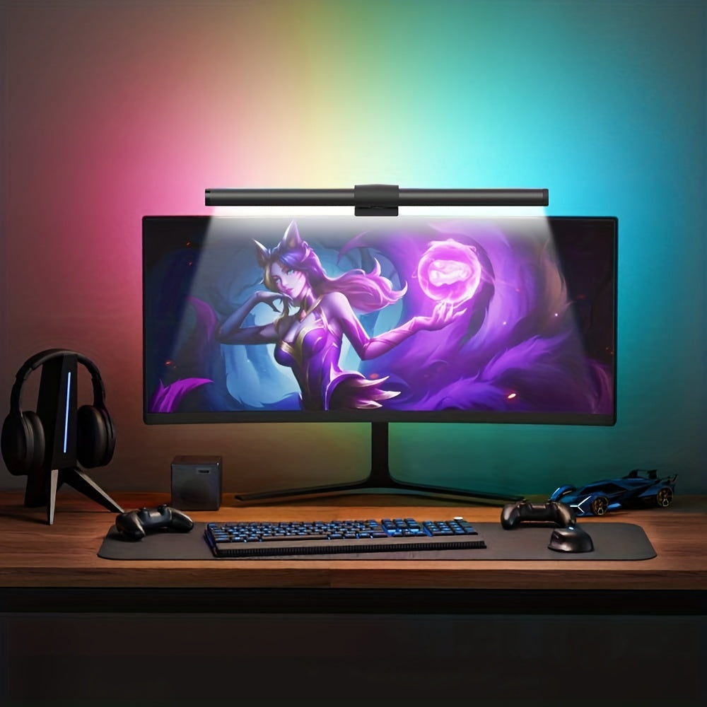 Barra de Luz LED con Sensor Táctil CYTT-150 y 92 LEDs RGB, Brillo Ajustable, Alimentado por USB para Juegos y Oficina en Casa, Aleación de Aluminio, Temperatura de Color 2700-7500K, Accesorio para Gamers | Diseño Elegante | Componentes Metálicos