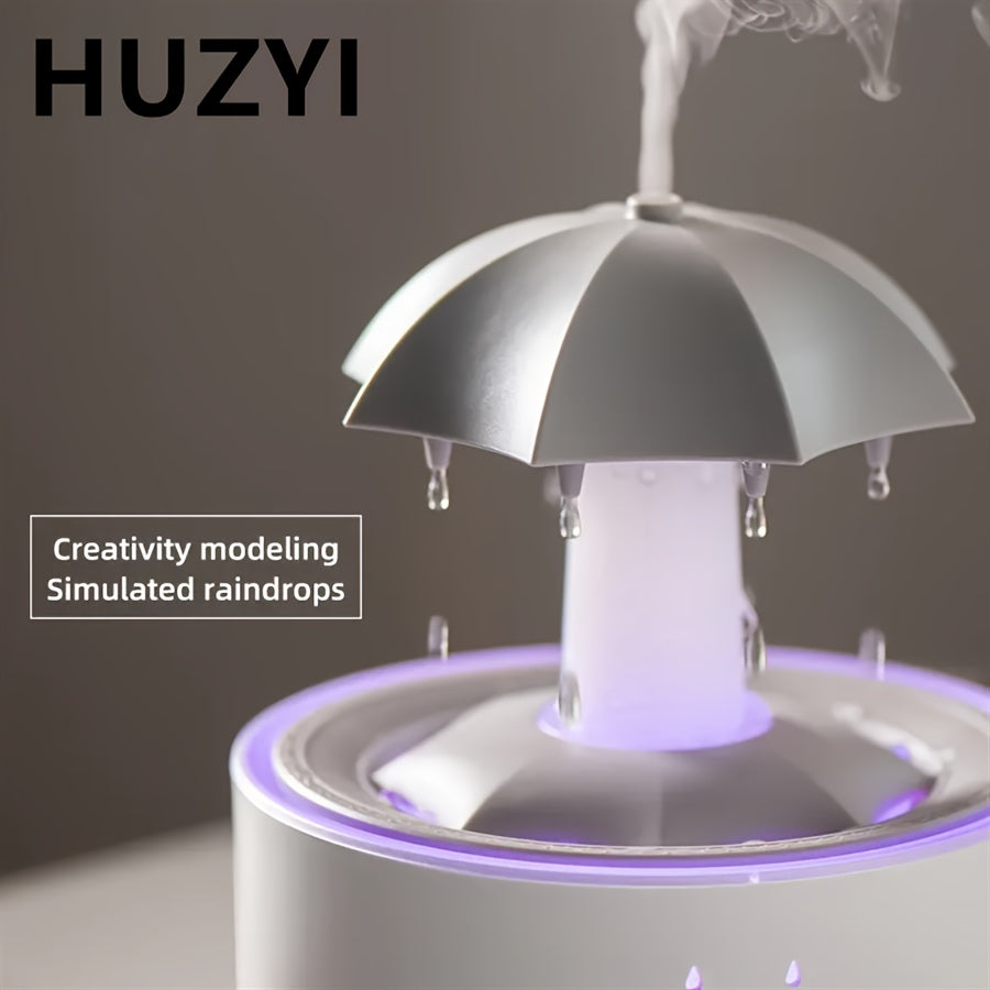 Humidificador rotativo HUZYI con temporizador y apagado automático – Humidificador de niebla silencioso para hogar u oficina, niebla fría, luces de 7 colores, enchufe americano