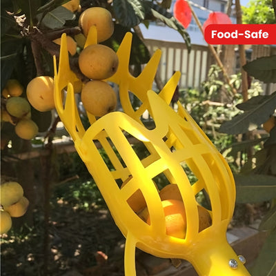 Herramienta ergonómica para recoger frutas - Polipropileno amarillo, reutilizable y ligera para cosechar en el jardín, ideal para huertos y granjas, material seguro para el consumo, herramienta para cosechar en el jardín | Equipo práctico para jardinería