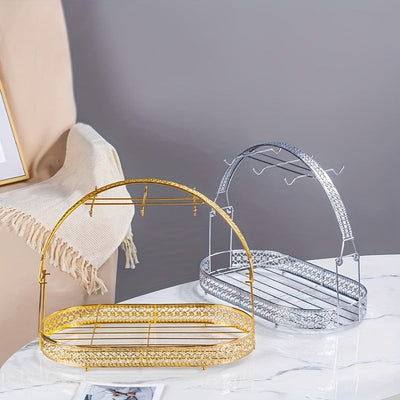 Soporte y Secador de Tazas de Café Multifuncional | Organizador de Vasos de Hierro Forjado | Soporte para Almacenamiento de Platos en Encimera para Cocina, Restaurante, Oficina (Plateado)