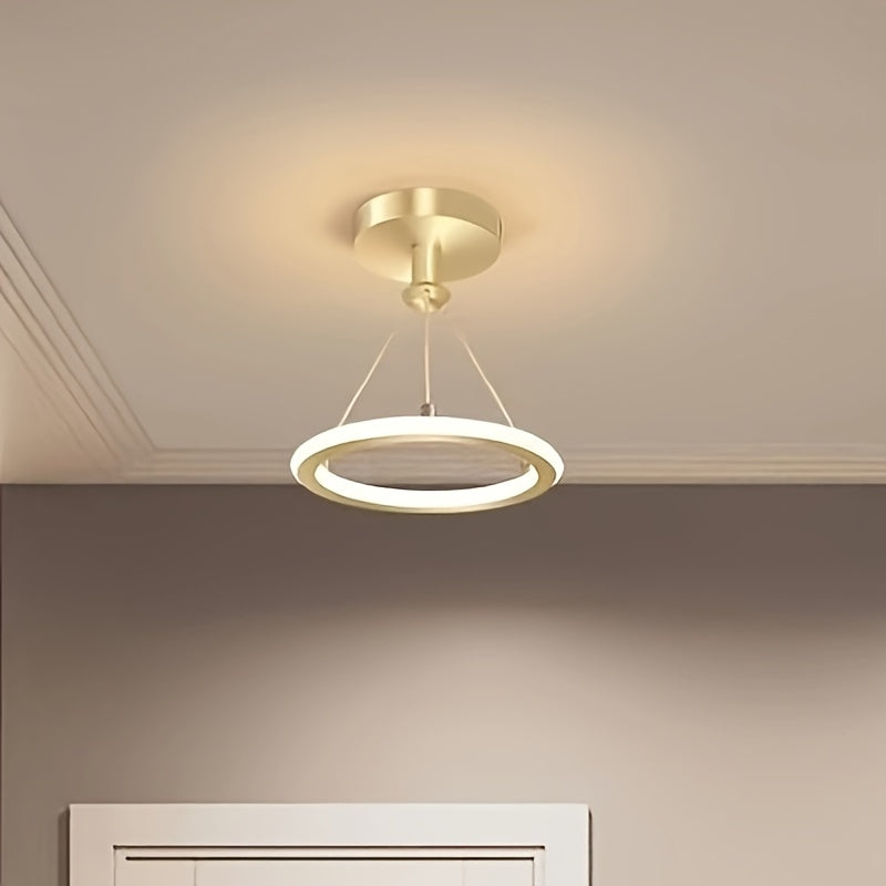 Lámpara Colgante LED Mini Moderna - Ajustable de 3000K-6000K, Acabado Metálico Elegante, Ideal para Vestíbulo, Dormitorio, Cocina, Comedor, Balcón y Cuarto de Baño, Luz Decorativa | Luz Metálica Elegante | Construcción Metálica, Decoración Ligera