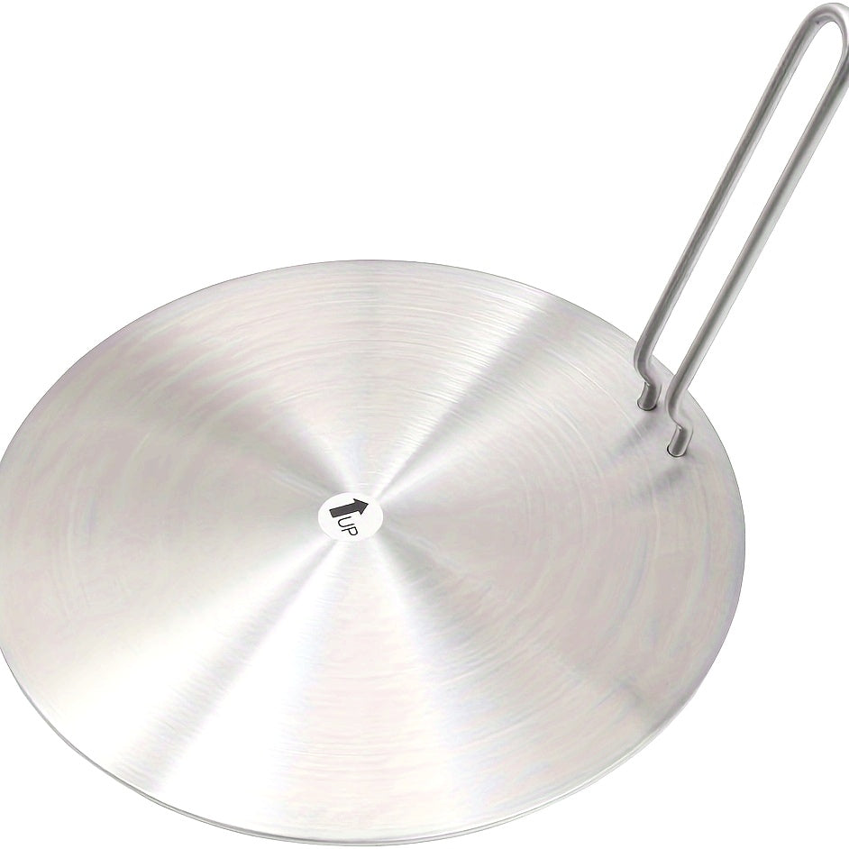 Plato difusor de calor para cocina por inducción - 9,4" (24cm) de diámetro, convertidor de cocina de metal redondo con mango desmontable para hornillas, duradero y fácil de limpiar, mejora la distribución del calor para una cocción uniforme, accesorio pa