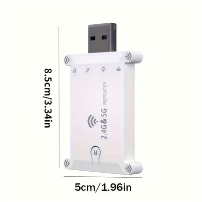 Extensor de Wi-Fi, Potenciador de Señal Wi-Fi, 1200Mbps, Banda Doble 2.4GHz y 5GHz, Fuerte Penetración de Wi-Fi, Conexión de Dispositivo con un Clic, Configuración Táctil, Cobertura Completa para tu Rango de Internet en Casa, Amplificador WiFi