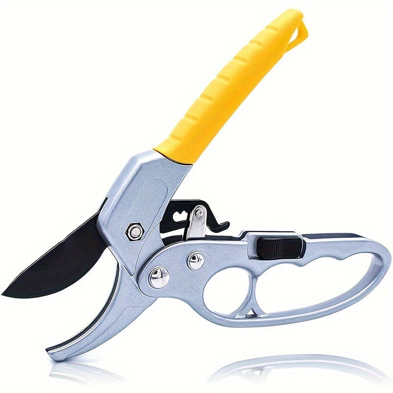 Tijeras de Podar de Jardín con Carraca Profesional de 20.32cm - Diseño de Yunque de 3 Etapas para 5 Veces Más Potencia de Corte, Ideales para Manos Débiles