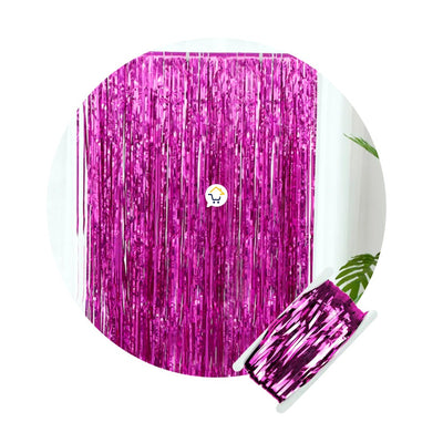 Cortina Metalizada brillante x3 Decoración Fiestas OE111