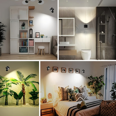 Apliques de pared LED festivos: 1/2 juego, regulables, 3 temperaturas de color, control remoto, rotación 360°, carga USB, ideales para decoración navideña, perfectos como regalo de Navidad, oficina, habitación, hotel, fiesta o restaurante