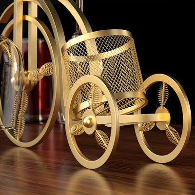 Rack de Vino de Hierro Nórdico Dorado Vintage – Diseño Portátil Creativo en Forma de S para Decoración de Mesa, Capacidad para Múltiples Botellas y Vasos, Ideal para Entretenimiento en Casa, Accesorio para Entretenimiento en Casa | Diseño Nórdico Vintage