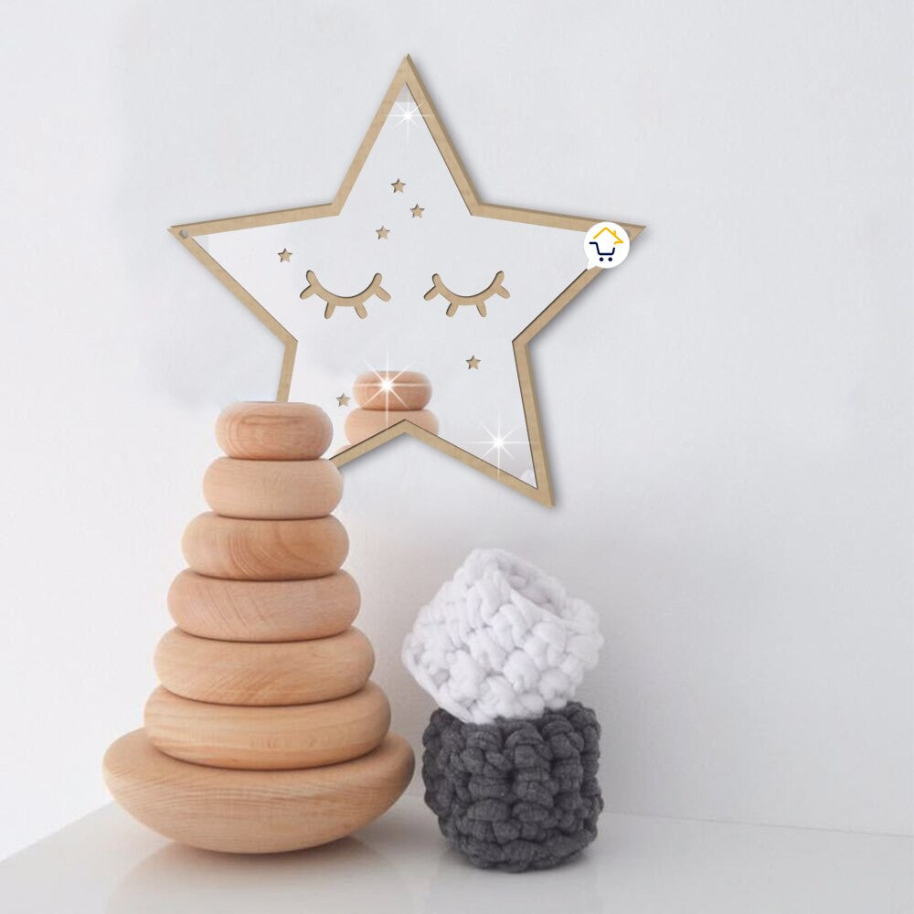 Espejo Acrílico Decorativo Marco Madera Niños JK180