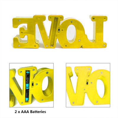 Lámpara Decorativa 3D Luz Led Letra Love Hogar Romántico RF 195