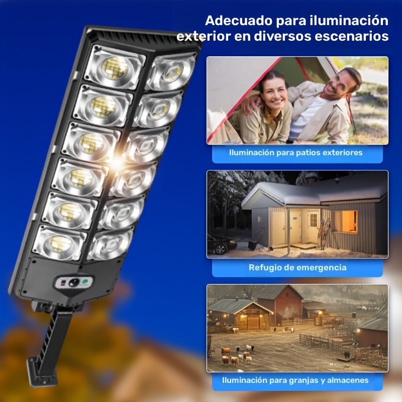 Luz solar para exteriores, luz de pared para jardín, con sensor de movimiento, control remoto, brillo y color ajustables, ideal para jardín, terraza y estacionamiento, energía solar, sensor de movimiento, control remoto, aplique desmontable, montaje semi