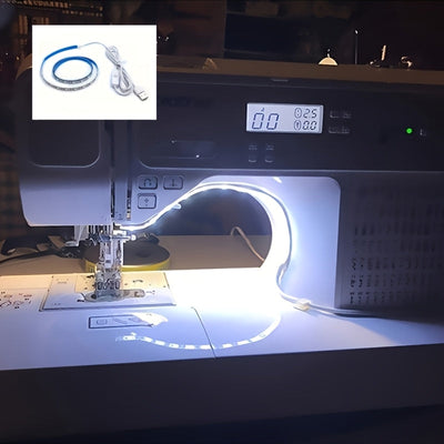 Barra de Luz LED Flexible para Máquina de Coser, 30/50 cm, Alimentada por USB, Luz Blanca Brillante, Cable Ajustable para Todas las Máquinas de Coser, Instalación Fácil, Visibilidad Mejorada para Tareas de Costura Precisas, Accesorios para Máquinas de Co