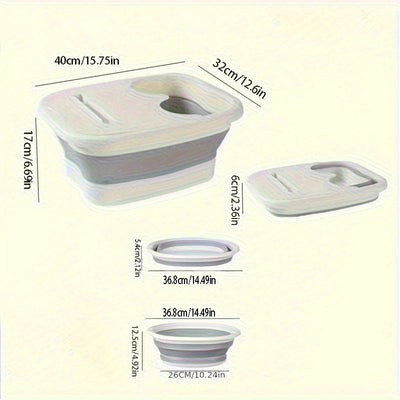 Baño de Pies Portátil Plegable - Sin Necesidad de Electricidad, Construcción Robusta en Plástico Grueso con Tapa - Bañera Compacta para Hogar, Viajes y Baño - Regalo Ideal para Padres, Cumpleaños o Inauguración de Casa - Diseño Ahorrador de Espacio, Fáci