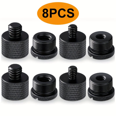 8 piezas de adaptadores de rosca para micrófono, juego de adaptadores de rosca para micrófono, 5/8 hembra a 3/8 macho y 3/8 hembra a 5/8 macho, 5/8 hembra a 1/4 macho y 1/4 hembra a 5/8 macho Adaptador de rosca de tornillo para micrófono Eid Al-Adha Muba