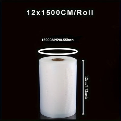 Rollo de Bolsas para Sellador al Vacío para Máquina de Envasado al Vacío Sous Vide, Bolsas de Almacenamiento de Alimentos al Vacío de 1500cm de Largo