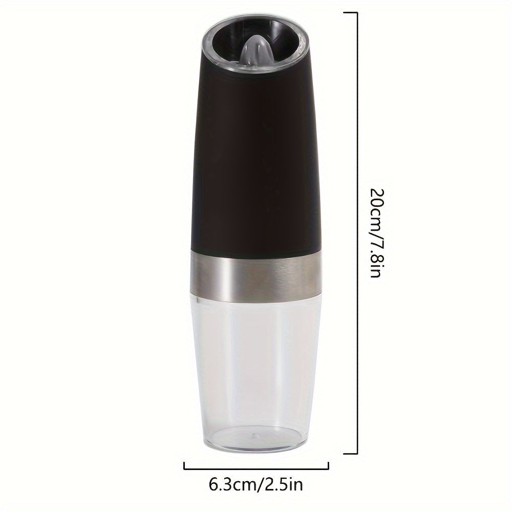 Juego De Molinillo De Sal Y Pimienta Eléctrico Por Gravedad De 1/2 Piezas, Grosor Ajustable, Alimentado Por Batería Con Luz LED, Operación Automática Con Una Mano