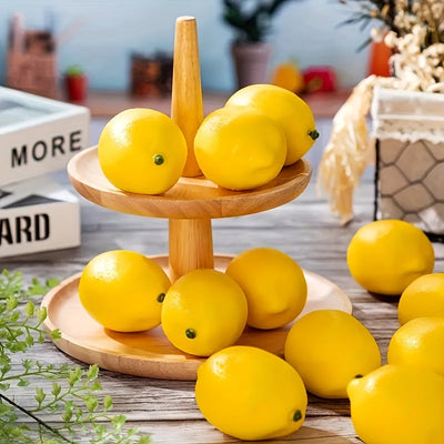 6/12pcs, Limón Artificial 3inch, Simulación Limón Amarillo Artificial Limón Falso, Simulación Fruta Decoración de Tienda, Decoración de Frutas y Verduras, Adorno de Plato de Frutas, Decoración de Cocina Restaurante Mesa Armario Fiesta
