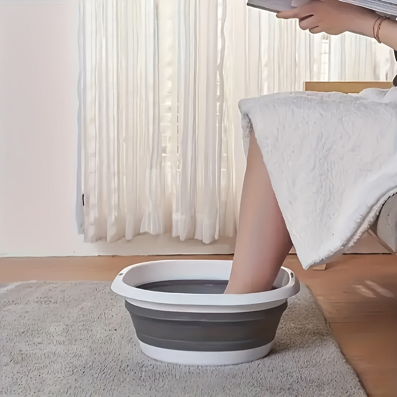 1pc Bañera de pies portátil, Bañera de pies plegable, sin fragancia, no eléctrica, sin baterías, sin adaptador requerido para uso en casa