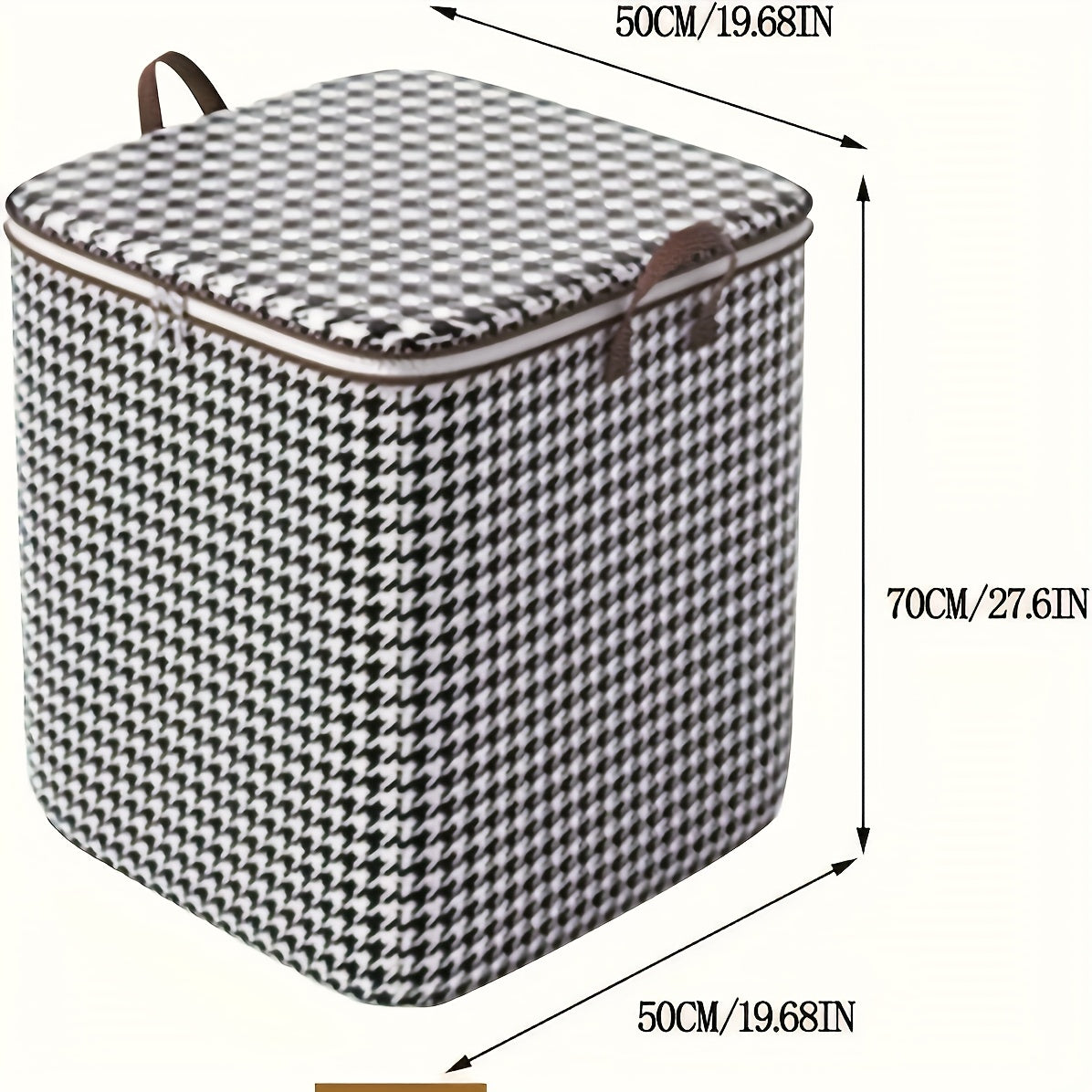 4 piezas de cajas de almacenamiento extra grandes de 47.55 galones, diseño houndstooth, tela gruesa, con cremallera doble y asas para fácil transporte, ideales para ropa, edredones y organización de artículos de temporada, perfectas para el hogar, mudanz