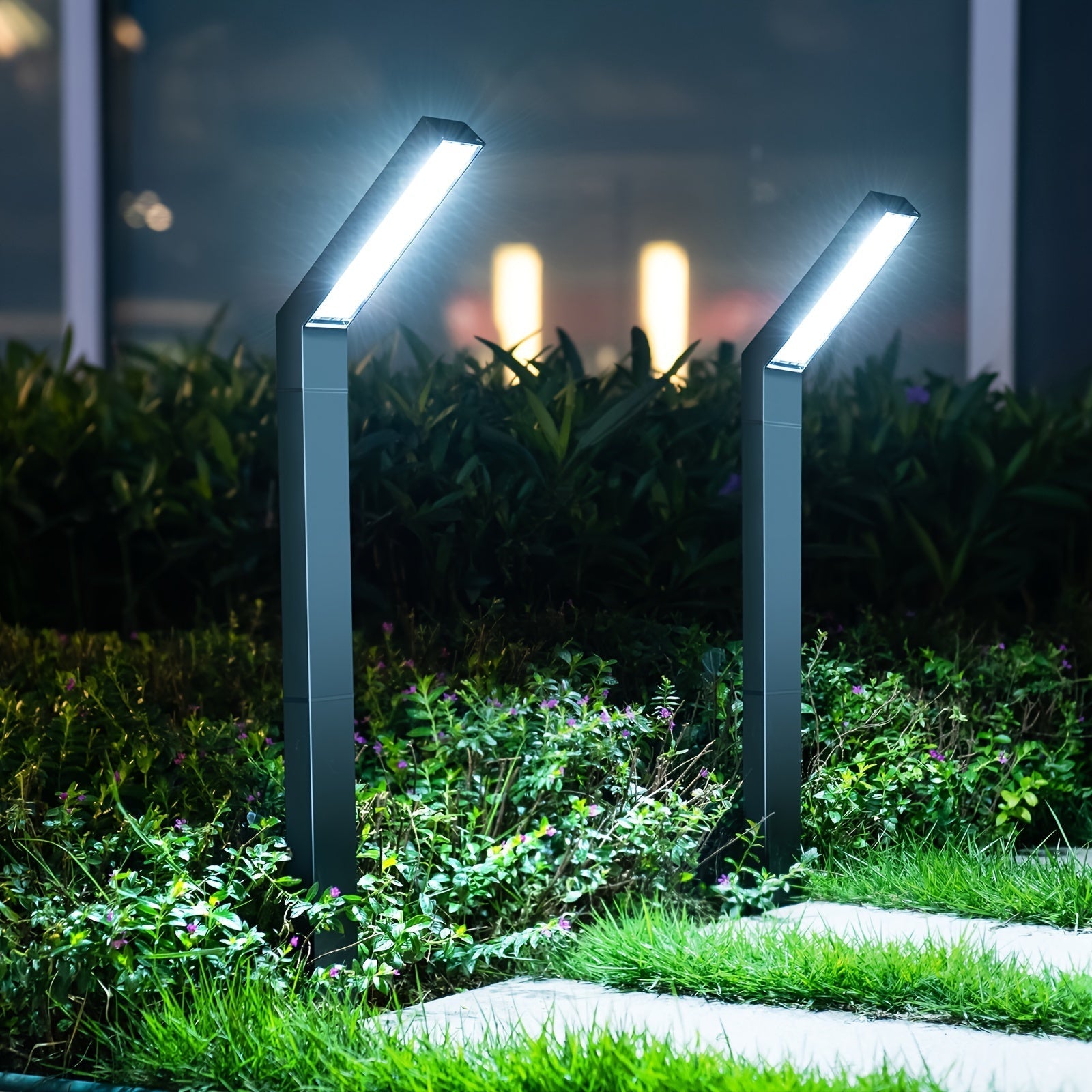 1/2 piezas de luz solar exterior, luz solar tipo R para senderos ajustable (luz blanca, luz cálida, luz neutra) adecuada para patio, jardín, césped, terraza floral, camino turístico, luz decorativa lateral de calle, luz decorativa exterior para Halloween