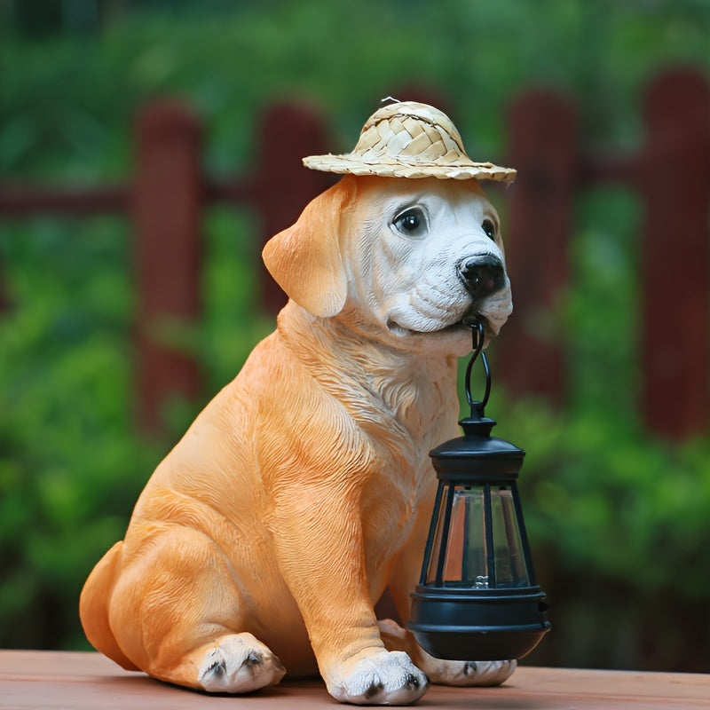 Luces solares para perros labradores, luces de patio al aire libre, adornos para exteriores, luces de paisaje para mascotas, jardín acuático, adornos decorativos creativos.