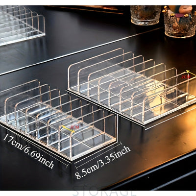 Organizador de Paleta de Sombras de Ojos de Acrílico Transparente - Estante de Almacenamiento de Cosméticos Portátil con Cajón para Baño y Tocador