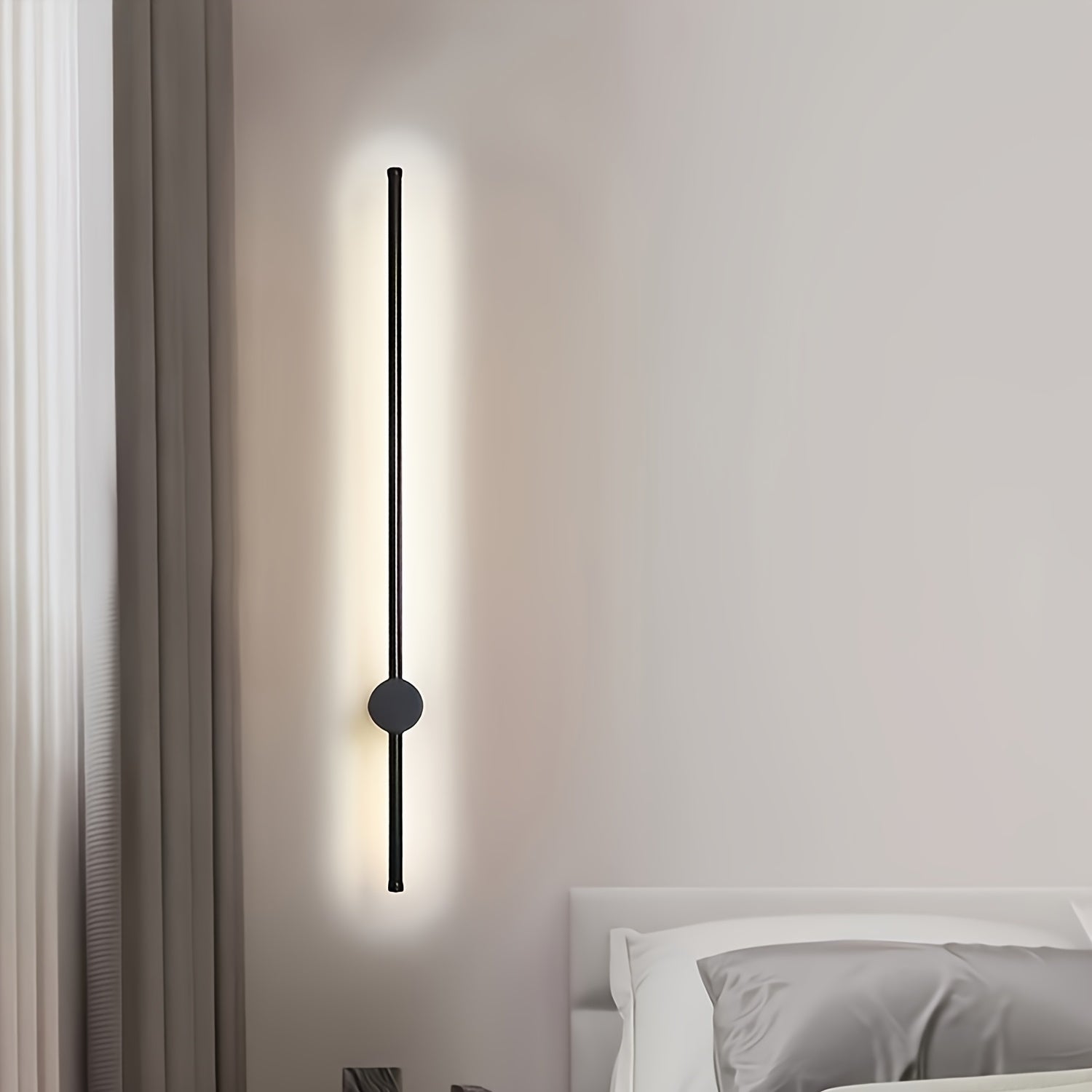 1 pieza de luz de pared LED minimalista negra, superficie metálica, semienterrada, estilo granja para dormitorios, salones y pasillos, focos para espejo de tocador