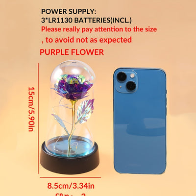 1pc Moderna Luz de Flor de Rosa LED con Cubierta de Plástico, Funciona con Baterías, Decoración de Mesa para Habitación, Lámpara de Flor de Rosa para Decoración de Interiores, Perfecta para el Día de San Valentín, Día de la Madre y Regalo para Parejas
